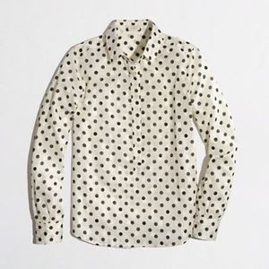 J. Crew Factory Popover in Jacquard Dot